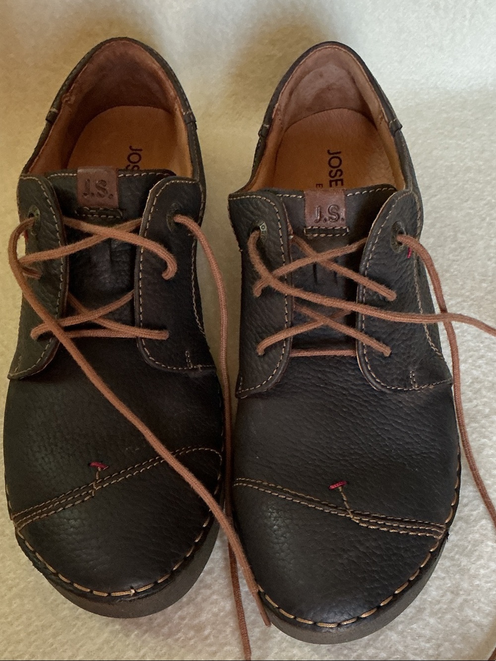 Josef Seibel Women's Dark Brown Leather Lace-Up Moccasins